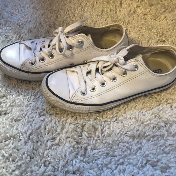 leather converse low tops